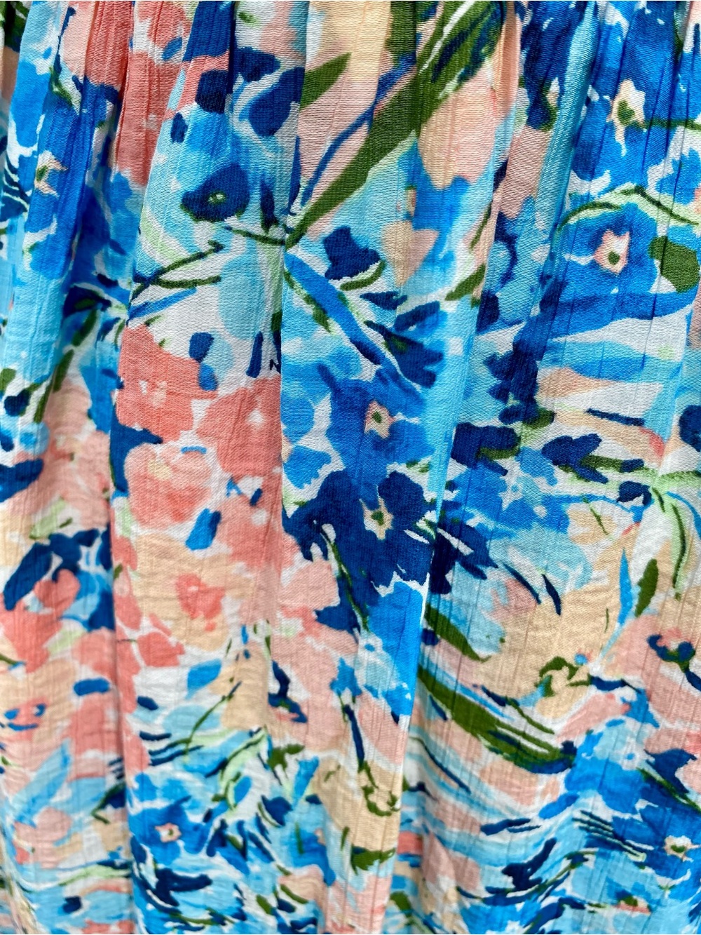 Abercrombie & Fitch Floral Ruffle Maxi Dress in Blue and Peach NWT Size XS - Picture 6 of 15